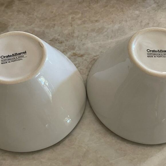 Crate & Barrel white bowls set of two 6-1/4” - Picture 6 of 12